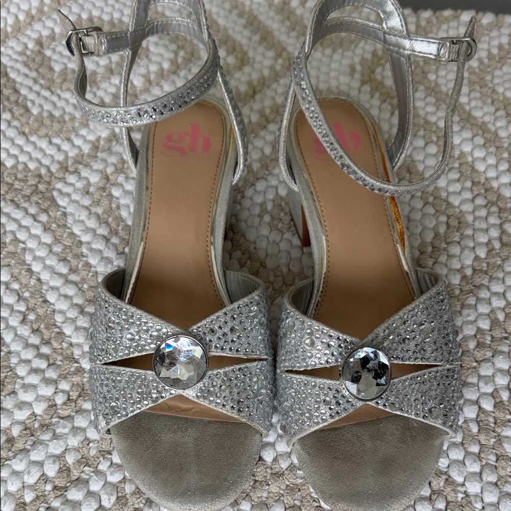 Gianni Bini Girl Silver Silver Stone Sandals